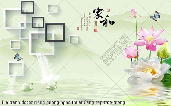 file tranh decor trang guong nghe thuat dang cap treo tuong